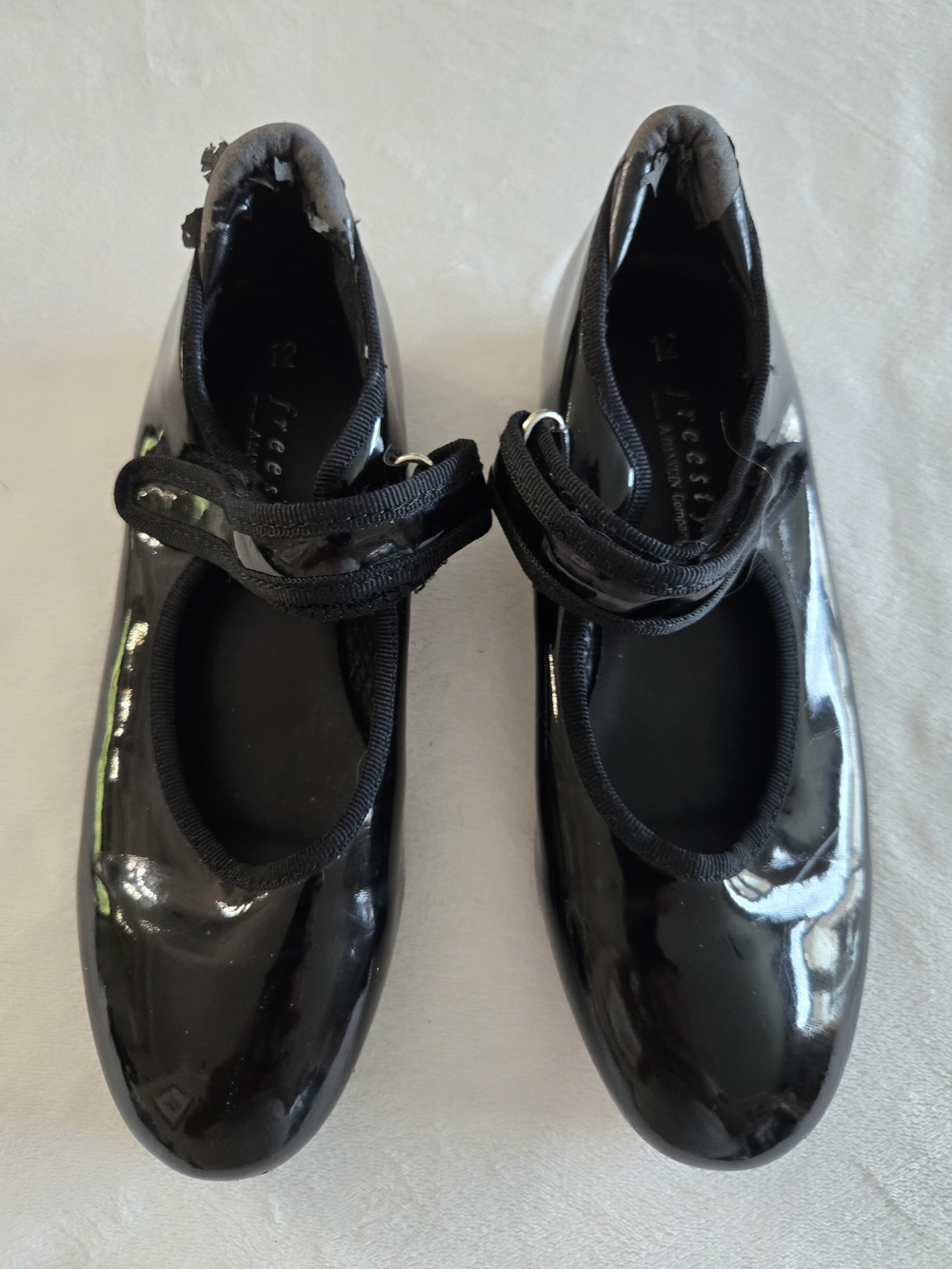 Kids Black Tap Shoes, Size 12